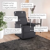 thumbnail of Fernsehsessel mit Aufstehhilfe, Relaxsessel mit Liegefunktion, elektrisch verstellbar, bequeme Polsterung, Webstoff, Dunkelgrau, Raburg Ida