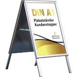 thumbnail of Plakatständer Keitum DIN A1 silber | Ecken auf Gehrung | beidseitig für 2 Plakate | Rückwand aus verzinktem Stahlblech | entspiegelte Schutzscheibe