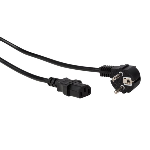Cable de alimentación - color negro - cee 7/7 90° + c13 - l=1.5 m - 3g1.0 mm²