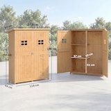 thumbnail of Outsunny Cobertizo de Madera Caseta de Jardín Armario Herramientas de Jardinería con Estantes Doble Puerta Ventanas Techo Asfáltico 127,5x50x164 cm