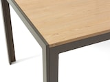 thumbnail of Rechteckiger Innentisch 150x90 cm mit Aluminiumgestell und Tischplatte in Holzoptik, ideal für Küche und Esszimmer–NOAH-Taupe/Holz