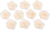 thumbnail of 10 Satinrosen 3cm Rosenköpfe Stoffrosen Stoffblumen Satinröschen Streudeko Bastelblumen Tischdeko Geschenkdeko Vasendeko Floristik Champagner