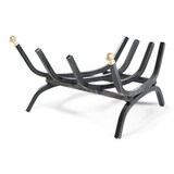 thumbnail of Brucialegna in ferro battuto nero per camino con pomoli in ottone 50 cm robusto e decorativo