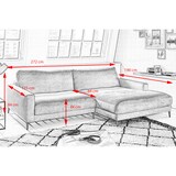 thumbnail of KAWOLA Ecksofa CARA Sofa Recamiere rechts Cord cremeweiß