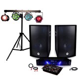 thumbnail of Pack Sonorisation Audio Club, Ampli Ibiza sound AMP-300, Enceintes 2x600W Table de mix USB, Portique Lumières DJ, Câbles