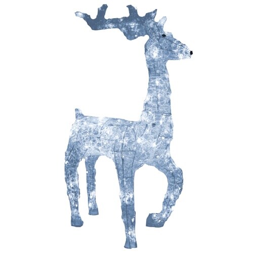 XXL LED Acryl Hirsch Weihnachtsfigur 120cm beleuchtet Weihnachtsdeko Außen & Innen Kaltweiß : Kaltweiß