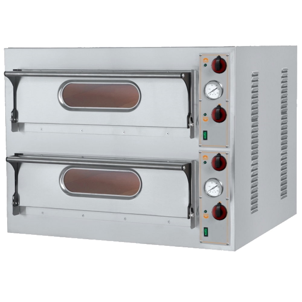 EURAST - Forno de pizza elétrico de 2 câmaras para 6+6 pizzas ø 360 - 1310x860x710 mm - 18400 W 400/3V - 51LB6601