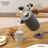 thumbnail of Briebe Nordic Bollitore Elettrico 1,7L Cordless, Ebollizione Rapida senza BPA, Base 36, KT1165GRY, Grigio, 2200W