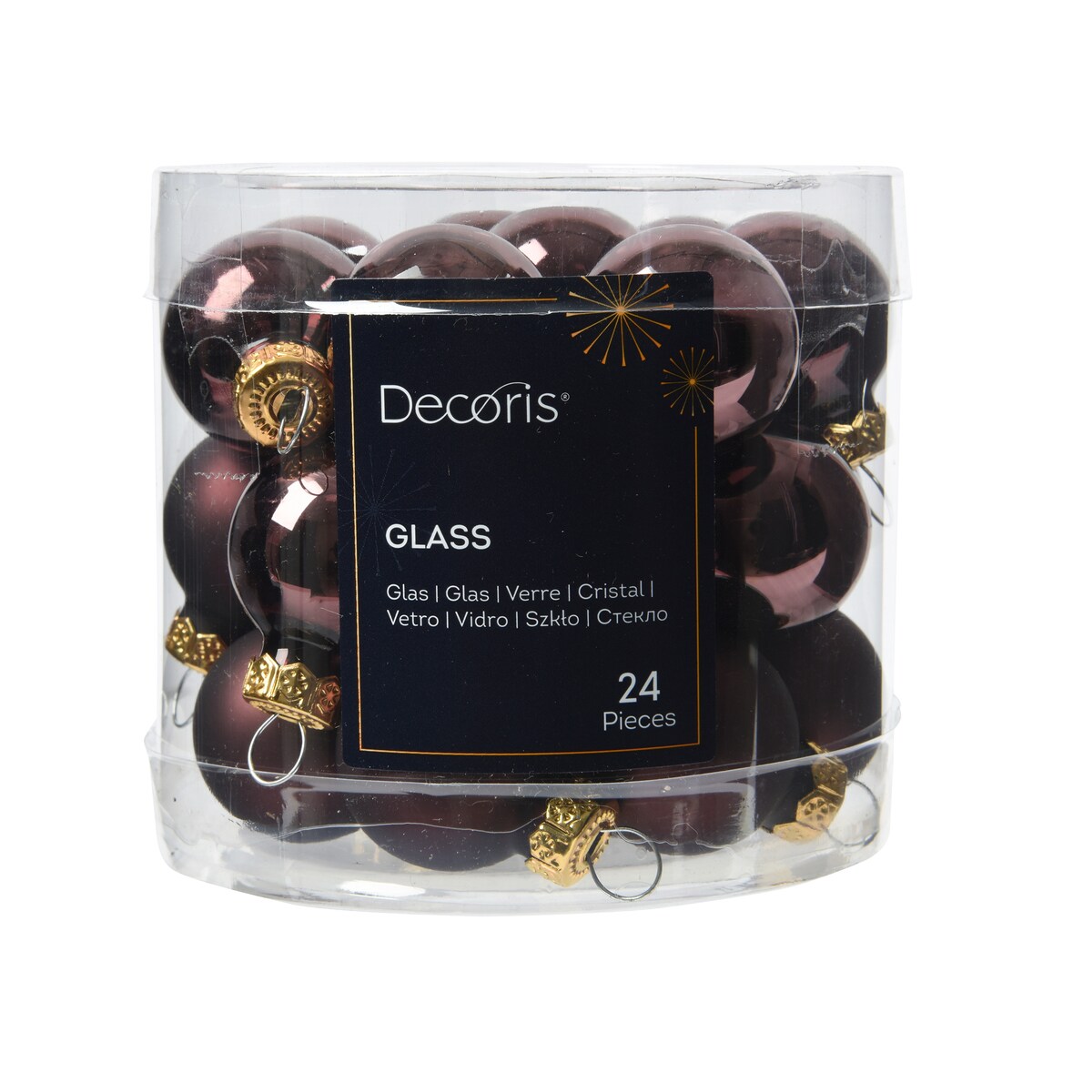 24 Weihnachtskugeln Glas 2,5cm matt & glänzend Mini Christbaumkugeln Weihnachtsbaumkugeln Christbaumschmuck Weihnachtsbaumschmuck Schwarze Trüffel