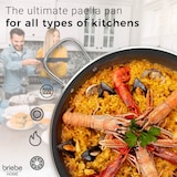 thumbnail of Briebe Zafrán Paella-Pfanne Induction, 42cm, 9-10 Portionen, Antihaftbeschichtung PFOA Frei, Schwarz