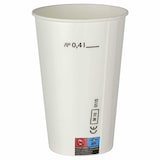 thumbnail of 200x Kaltgetränkebecher Pappbecher weiß mit CE Eichstrich 400 ml