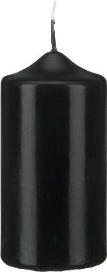 Spitzkopf Stumpen Kerzen Schwarz 25 x Ø 8 cm, 6 Stück