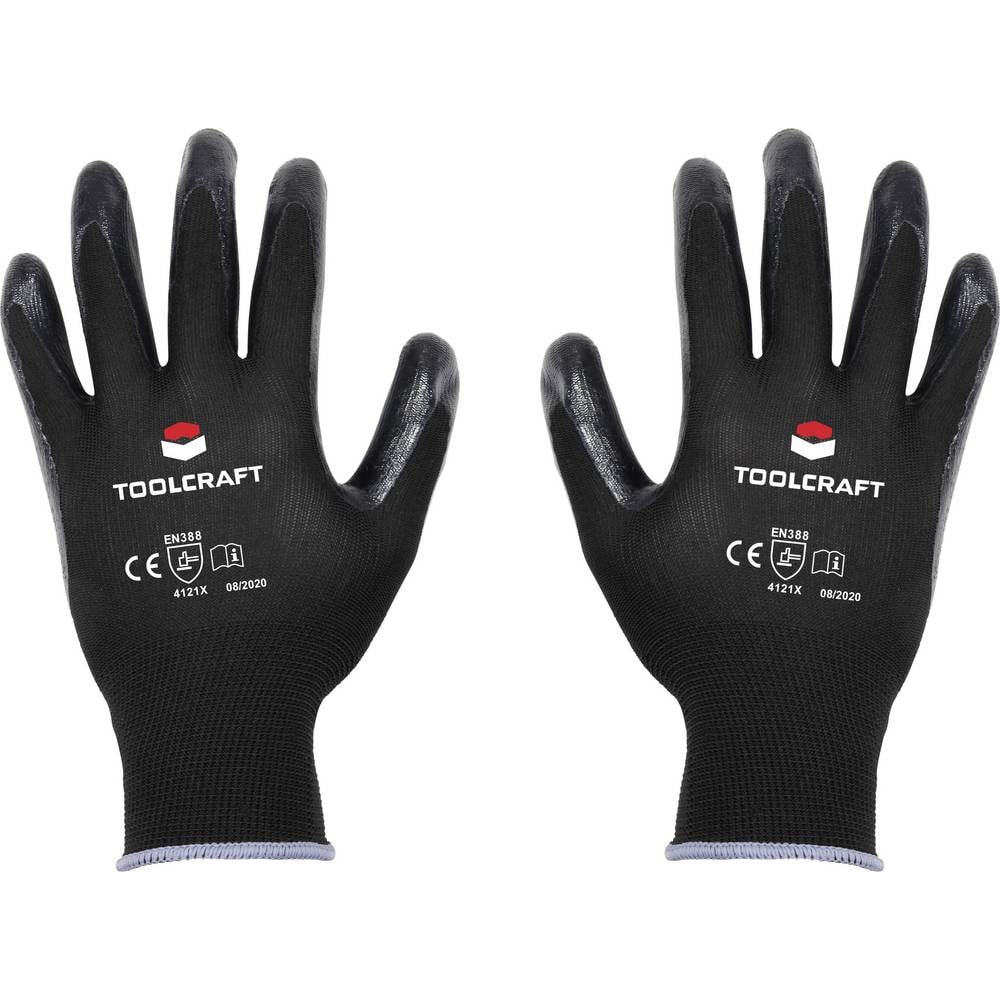 TOOLCRAFT  TO-5621529 Polyester, Nitril Arbeitshandschuh Größe (Handschuhe): 8 EN 388 CAT II 1 St.