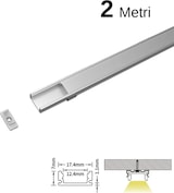 thumbnail of 2 m flaches Aluminiumprofil-Set für LED-Streifen L2000 x 17,4 x 7 mm