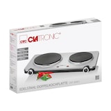 thumbnail of Clatronic DKP3668 Hornillo Eléctrico Doble, Zona Cocinado 18,5 - 15.5 cm, 2 Termostatos Regulación Continua, 1500W-1000W, Plata