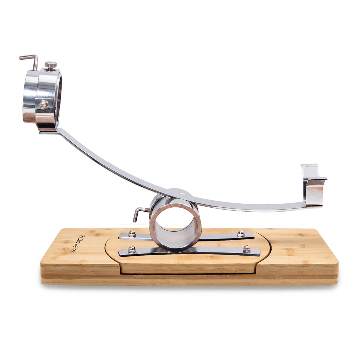 3 Claveles 01742 - Soporte Jamonero Basculante 360º en Bambú y Cabezal Giratorio en Acero