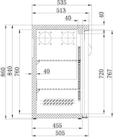thumbnail of Barkühlschrank TOKEH | 4x abschließbare Glastür + LED | 698 Liter, HxBxT 86x254,2x53,5cm | +2/+8°C | Schwarz | + CHEFGASTRO Geschirrtuch