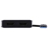 thumbnail of Renkforce RF-6418198 USB-C® / HDMI Adapter [1x USB-A, USB-C® - 2x HDMI®] Grau 4K UHD 15 cm