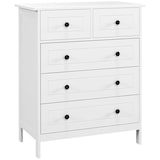 thumbnail of HOMCOM cajonera de dormitorio cómoda blanca de 5 cajones con manijas cajonera alta para salón oficina estudio estilo moderno 74x40x91 cm