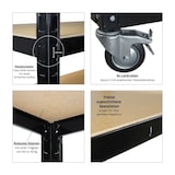 thumbnail of PROREGAL Kommissionierwagen BÜFFEL Fahrbares Kommissionierregal 190x90x50cm 5 Ebenen Fachlast 50kg 4 Lenkrollen, davon 2 mit Feststellbremse