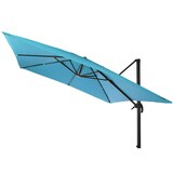 thumbnail of Zweefparasol HWC-A96, parasol 3x3m (Ø4.24m) polyester aluminium/staal 23kg ~ turquoise zonder voet