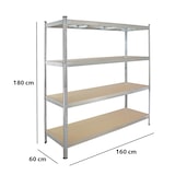 thumbnail of Schwerlastregal 180x160x60 cm Traglast 1000 kg Steckregal Lagerregal Kellerregal Werkstattregal