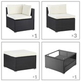 thumbnail of CASARIA® Polyrattan Lounge Set Melbourne schwarz/creme
