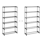 thumbnail of Relaxdays Blumenregal, 6 Ablagen, Blumen- & Pflanzentöpfe, Metall & Kunststoff, HBT: 174x91x28 cm, Kräuterregal, schwarz