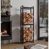 thumbnail of DELUKE® Kaminholzregal innen Metall STAPO 25x50x150cm Brennholzregal innen Kaminholzständer Kaminholzhalter Feuerholzregal Holz stapeln Wohnzimmer