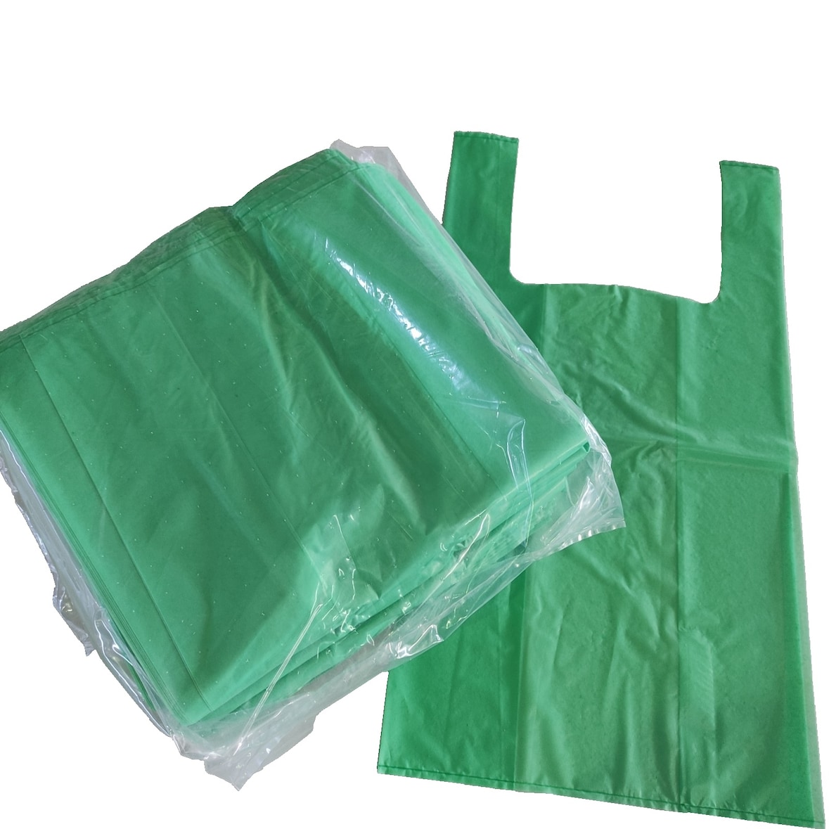 Sacos alça 100% reciclados 500x550x0,055 Verde