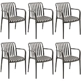 thumbnail of tectake Chaises de jardin ALCUDIA empilables et résistantes aux intempéries - gris anthracite, Lot de 6 - 406186