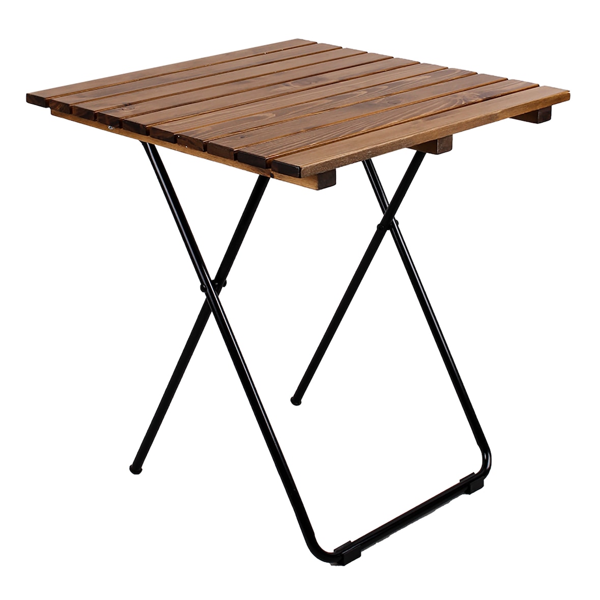 Holz/Metall Campingtisch Beistelltisch Klapptisch klappbar braun 45x45x50 cm