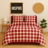 thumbnail of Benetton - Conjunto de cama king size de 4 peças (capa de edredom 260x240cm, lençol com elástico 200x200cm e 2 fronhas 50x85cm) 100% algodão vermelho