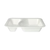 thumbnail of 100 Siegelschalen, XPS 2-geteilt 825 ml 4,2 cm x 18,5 cm x 23,5 cm weiss laminiert