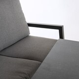 thumbnail of Conjunto sofás exterior, Aluminio reforzado color antracita, Sofá 3 plazas + 2 sillones reclinables + Mesita café, 5 plazas, Cojines color gris
