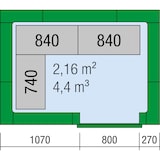 thumbnail of KBS Tiefkühlzelle 2140x1540x2380 mm Bodenunterbelüftungsplatten Stahlblech weiß