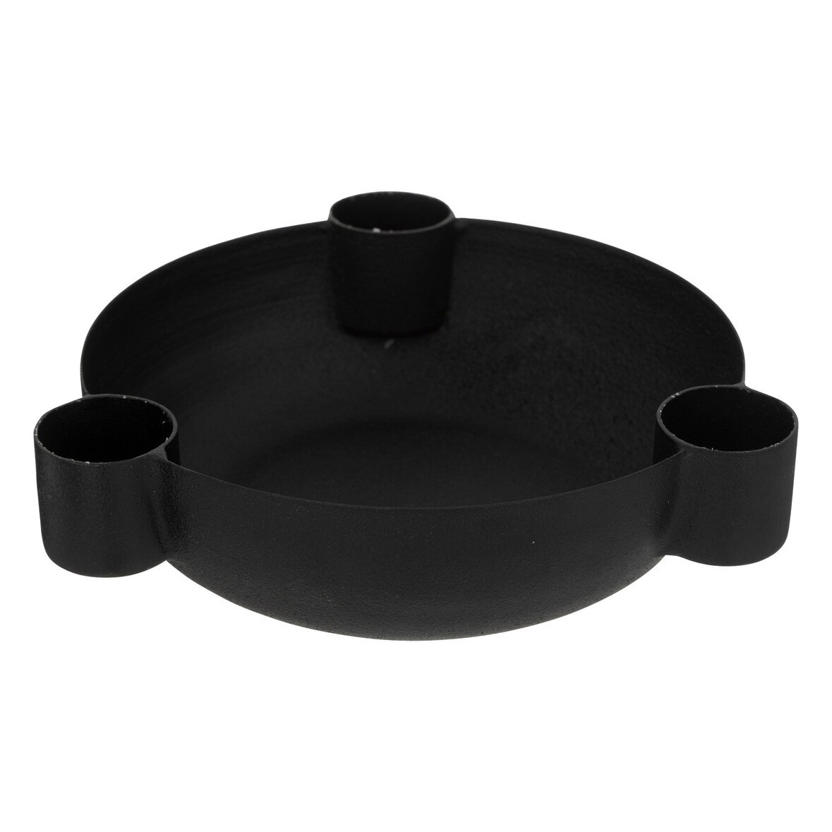 Bougeoir en métal Noir D 14 x H 4 cm