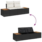thumbnail of vidaXL 6-teiliges Garten Sofa Set mit Kissen in schwarzem Poly-Rattan