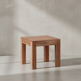 thumbnail of Massivholz-Tisch `Nako`: Handgefertigt, 45x40x45 cm, Akazienholz, 50kg Belastbarkeit. Beige, 45x45x40 cm | Kadima Design