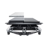 thumbnail of Steba Premium Raclette Made in Germany RC 4 Plus Deluxe Chrome mit Grillplatte Naturstein und wendbarer Gusseisenpfanne sowie 8 emaillierte Pfännchen