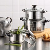 thumbnail of San Ignacio - Dina-Kochgeschirr: 4 Töpfe mit Deckel und Set mit 3 Pfannen Ø16/20/24 cm