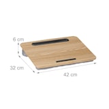 thumbnail of Relaxdays Laptopkissen mit Handyhalter, BxT: 42 x 32 cm, Laptopunterlage für Bett & Sofa, Laptop Knietablett, natur/grau