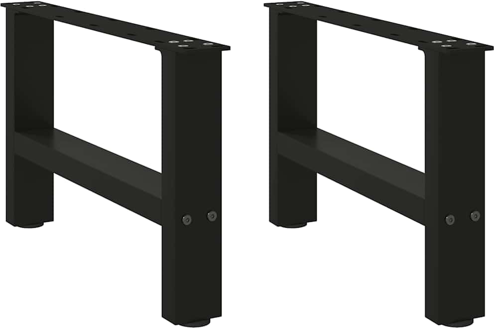 vidaXL Couchtischbeine Schwarz 2 Stk. 50x(30-31) cm Stahl