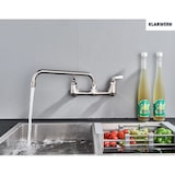 thumbnail of ALEX |Catering grifo monomando de pared plata| grifo cocina profesional acero inoxidable largo y plano | grifo restaurante pared caño recto