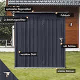 thumbnail of Gerätehaus S– verzinktes Metall in Anthrazit| Inkl. Schloss & Werkzeughaken | wetterfester Geräteschuppen, Gartenhaus