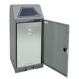 thumbnail of PROREGAL Abfallbehälter, verzinktem Stahleinsatz & Fußhebel, 120L, HxBxT 110x45x45cm, Brandschutzklasse A1, Dunkelgrau, Klappenaufkleber 4 Farben