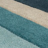 thumbnail of Handgetufteter Wollteppich `Thames Eva` - Geometrisch & Modern. Farbe: Türkis, 60x230 cm | Kadima Design