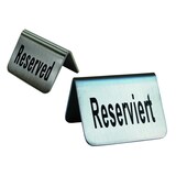 thumbnail of 2x Tischaufsteller "Reserviert" aus Edelstahl 5.2x3.5cm