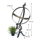 thumbnail of DanDiBo Sonnenuhr Garten Groß Metall Schwarz Schmiedeeisen Deko Wetterfest 70 cm Gartenuhr Uhr