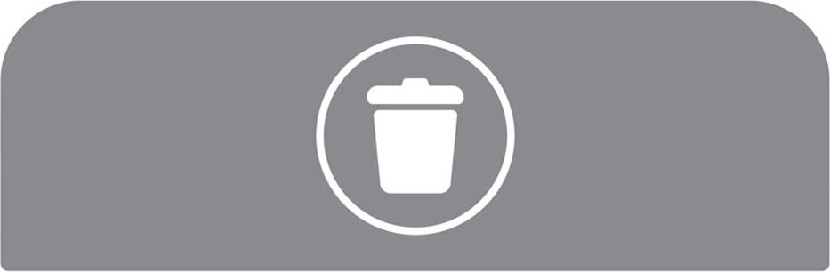 Hinweistafel aus verzinktem Stahl für Rubbermaid Recycling-Station Abfall | 87 Liter | Grau von PROREGAL